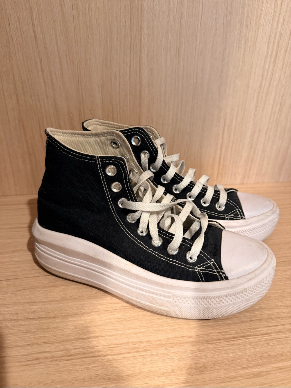 Converse High-Top Sneakers in Black and White